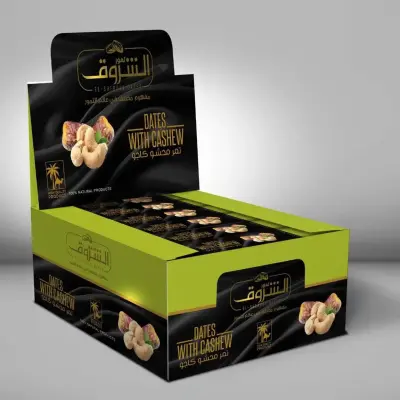 12× باكت تمر محشو بالكاجو، 3 تمرات في كل عبوة (18 عبوة)