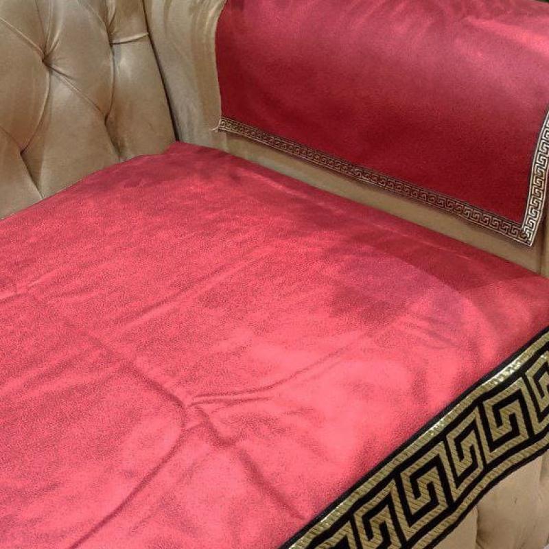طقم انتريه جلد مقلوب احمر – فرزاتشي التركي