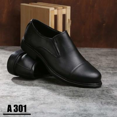 1 كرتونه×حذاء كلاسيك جلد طبيعي اسود كود A-301