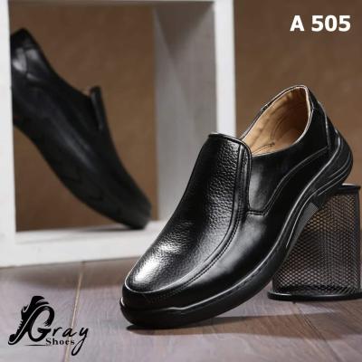 1 كرتونه×حذاء رجالي كاجوال جلد طبيعي اسود كود A-505